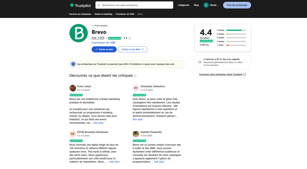 brevo trustpilot